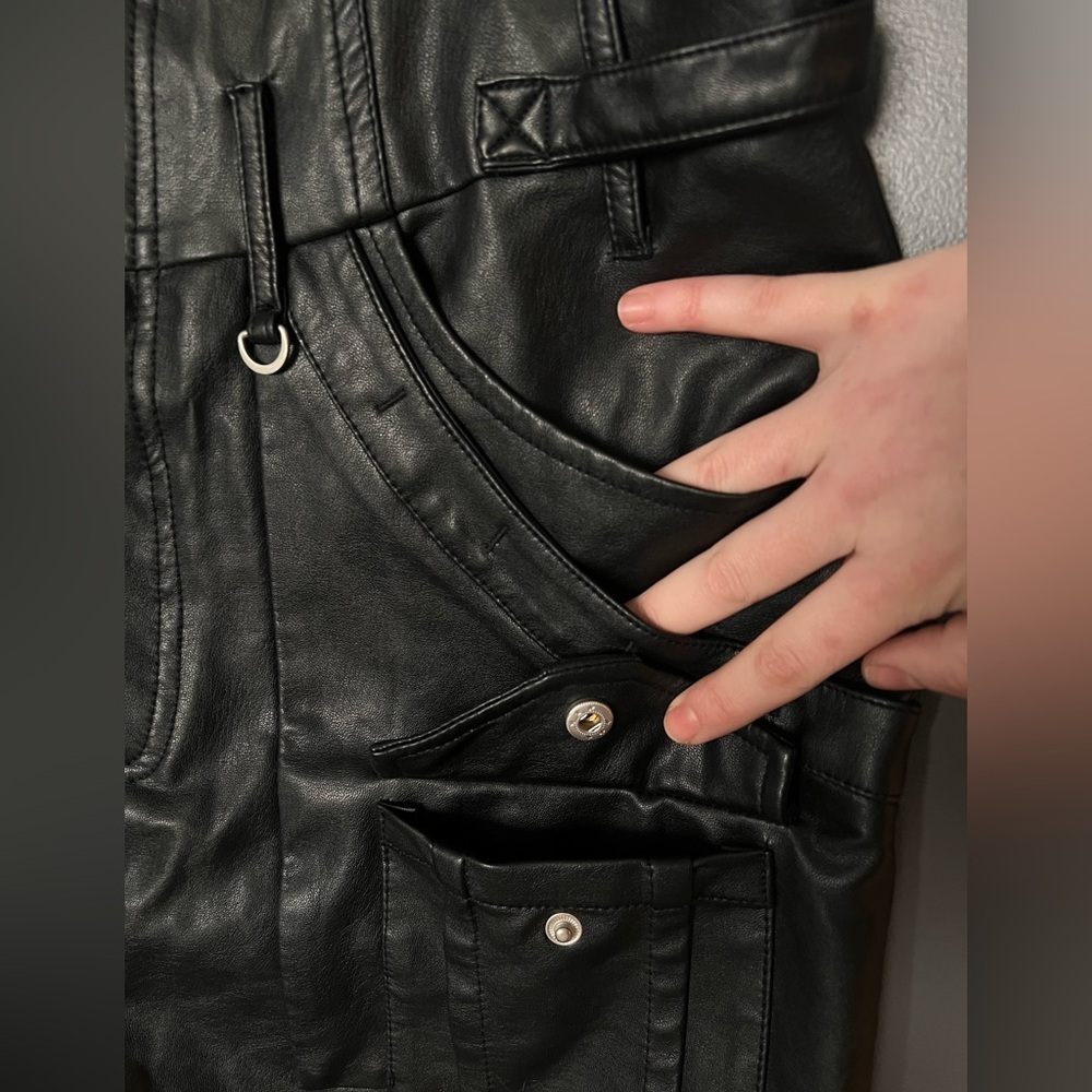 Free People - Harlin Black Vegan Leather One-Piece - Picture 9 of 9